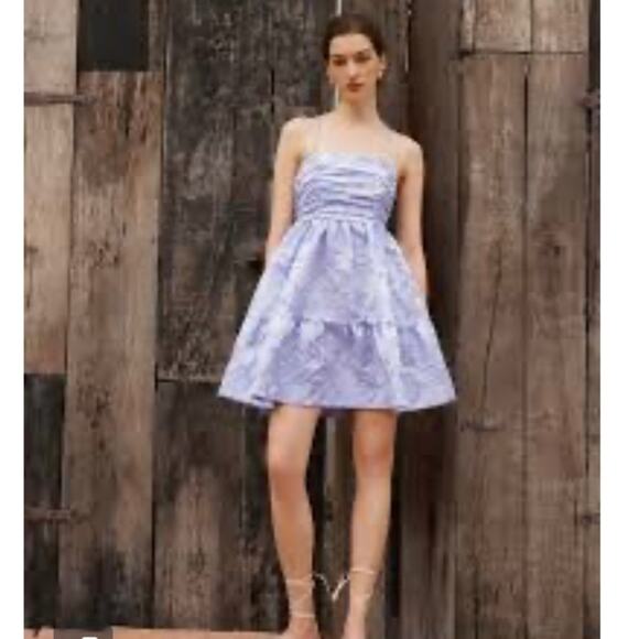 Saturday club ruched bodice textured mini dress blue medium new - Picture 1 of 10